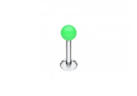 Piercing labret acrylique uni vert