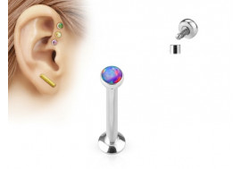 Piercing cartilage et levre opalite violet