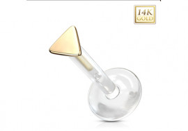 Piercing labret or jaune triangle plat