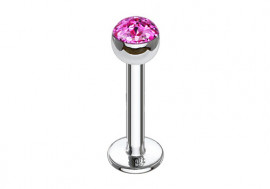 Piercing labret et helix swarovski fushia