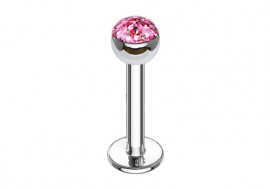 Piercing labret et helix swarovski rose