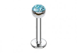 Piercing labret et helix swarovski turquoise