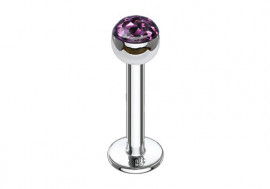 Piercing labret et helix swarovski violet