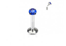 Piercing labret pierre ronde 2mm-bleu 