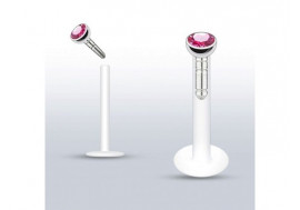 Piercing labret Madonna diamant rose 2mm 