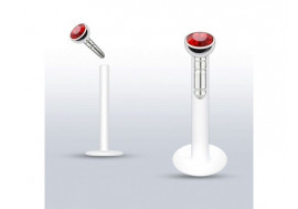 Piercing labret Madonna diamant rouge 2mm 
