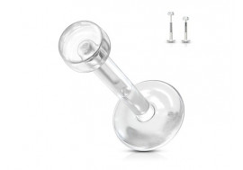 Piercing labret flexible transparent 1,6mm