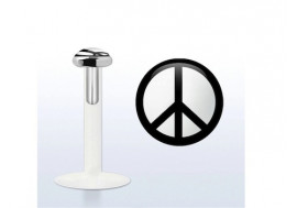 Piercing labret argent massif 925 peace and love