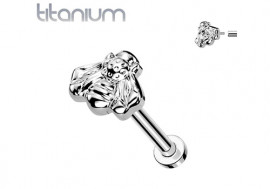 Piercing Labret titane push-in abeille