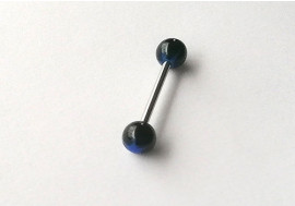 Piercing langue acrylique étoile bleue