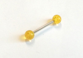 Piercing langue acrylique glitter jaune