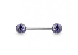 Piercing barbell billes paillettes noire