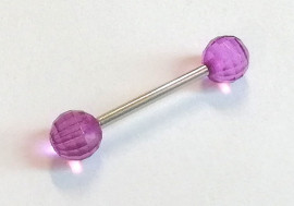 Piercing langue acrylique facette violette