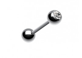 Piercing langue cristal blanc