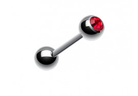 Piercing langue cristal rouge