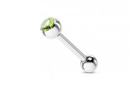 Piercing langue cristal vert