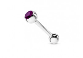 Piercing langue cristal violet