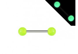 Piercing barbell phosphorescent vert