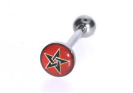 Piercing langue logo pentagramme