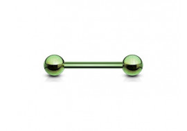 Piercing barbell anodisé vert