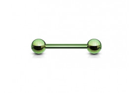 Piercing barbell anodisé vert