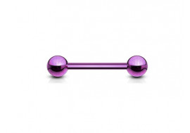 Piercing barbell anodisé violet