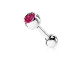 Piercing langue opale de feu rouge