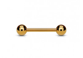 Piercing barbell plaqué or rose 1,6mm