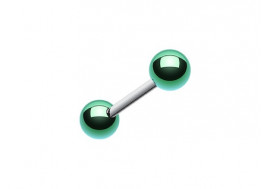 Piercing barbell Billes verte