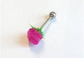 Piercing langue silicone rose violette