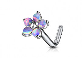 Piercing nez fleur opalite violette