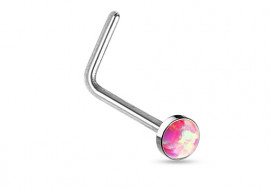 Piercing nez L opale sertie rose