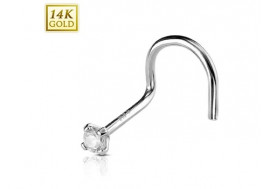 Piercing nez pierre 3mm (or gris)