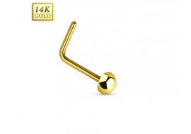 Piercing nez or jaune 14 carats demie boule