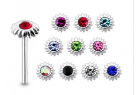 Piercing nez argent massif fleur