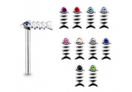 Piercing nez argent poisson