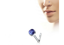 Piercing nez L pierre semie précieuse sodalite