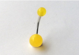Piercing nombril acrylique jaune nacré
