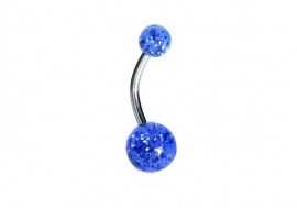 Piercing nombril acrylique glitter bleu