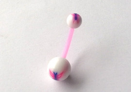 Piercing nombril acrylique papillon rose