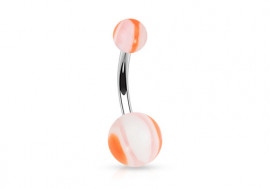 Piercing nombril acrylique bi couleur orange