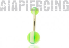 Piercing nombril acrylique carré vert
