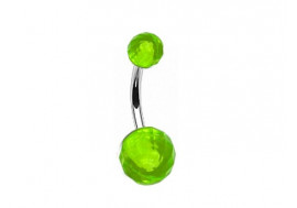 Piercing nombril acrylique boule facette vert