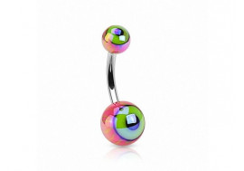 Piercing nombril acrylique oeil vert