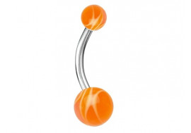 Piercing nombril acrylique moiré orange