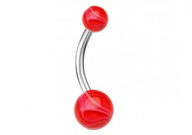 Piercing nombril acrylique moiré rouge