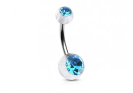 Piercing nombril acrylique pierre turquoise