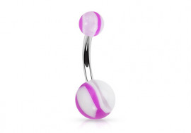 Piercing nombril acrylique bi couleur violet clair