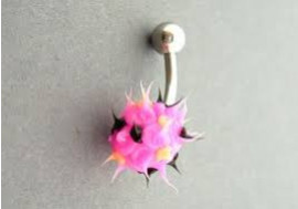 DESTOCKAGE Piercing nombril ACRYLIQUE virus rose