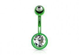 Piercing nombril anodisé vert